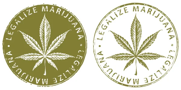 Pancarta para legalizar la marihuana con hoja de cannabis — Vector de stock