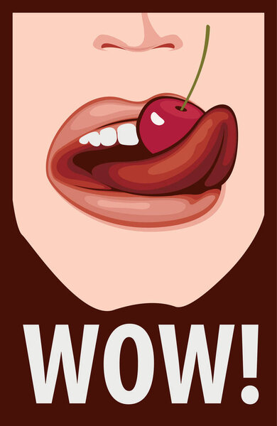 vector drawing of the human mouth screaming wow