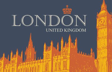 Londra'da Westminster Sarayı ile Kartpostal