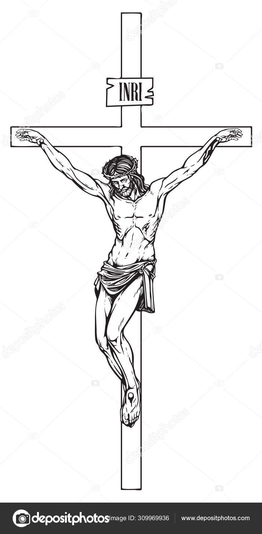 Crucifixion of Jesus Christ, a religious symbol Stock Illustration ...