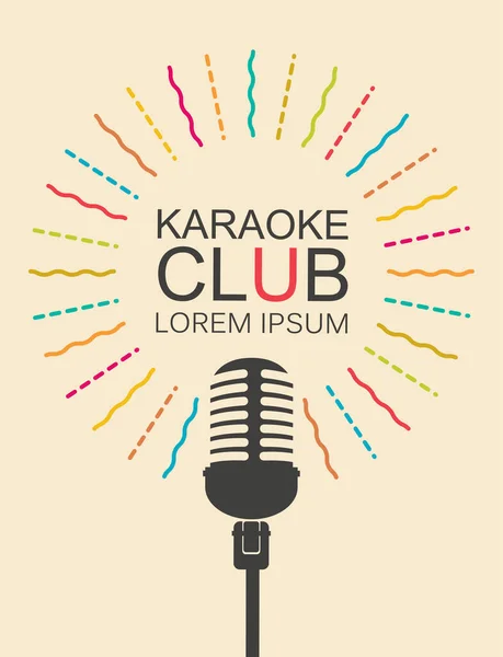 Bannière vectorielle pour karaoké club avec microphone — Image vectorielle