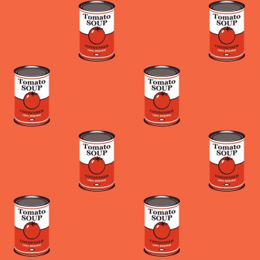 Teneke kutu domates çorbası ile kusursuz desen