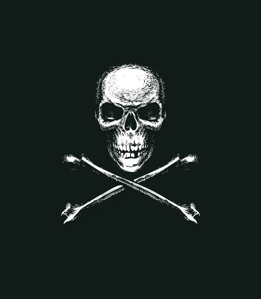 Skull and crossbones, pirate symbol or danger sign — ストックベクタ