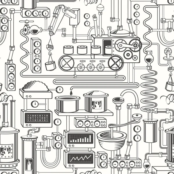 Vector patrón sin costura en el tema de producción — Vector de stock