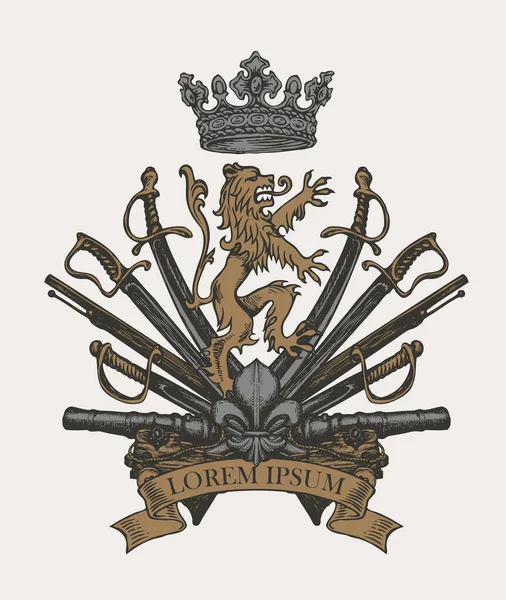 Vintage tarzda ortaçağ heraldic Arması — Stok Vektör