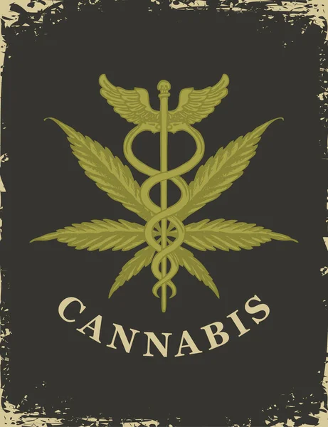 Bandiera Vettoriale Sul Tema Della Legalizzazione Della Marijuana Illustrazione Con — Vettoriale Stock
