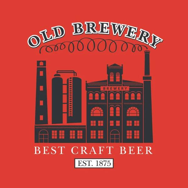 Old Brewery Posteri Yapımı Bira Afişi Bar Bar Bira Fabrikası — Stok Vektör