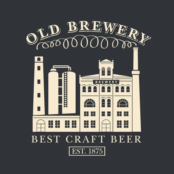 Old Brewery Posteri Yapımı Bira Afişi Bar Bar Bira Fabrikası — Stok Vektör