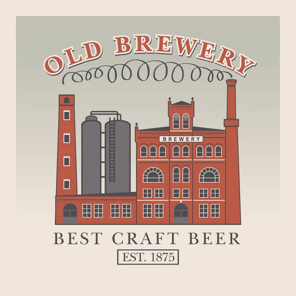 Eski Bira Fabrikası Posteri Yapımı Bira Afişi Şablonu Barlar Barlar — Stok Vektör