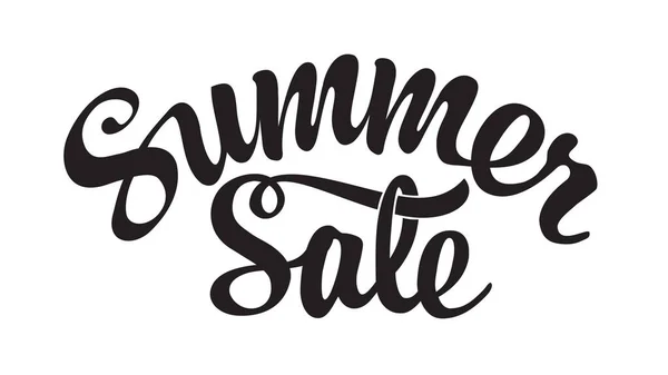 Summer Sale Handwritten Lettering Sale Discount Icon Vector Black Calligraphic — Stock Vector