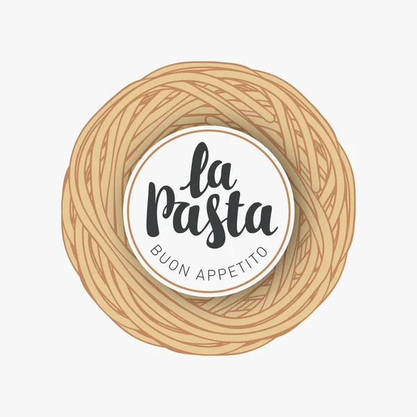 Pastas Cocidas Forma Nido Comida Italiana Banner Vectorial Menú Para — Archivo Imágenes Vectoriales