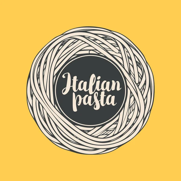 Pastas Italianas Forma Nido Banner Vectorial Decorativo Menú Para Restaurante — Archivo Imágenes Vectoriales