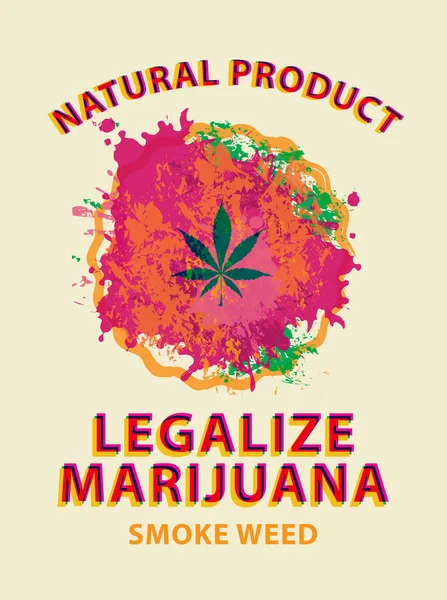 Banner Zum Thema Legalisierung Von Marihuana Vektorillustration Mit Cannabisblatt Auf — Stockvektor