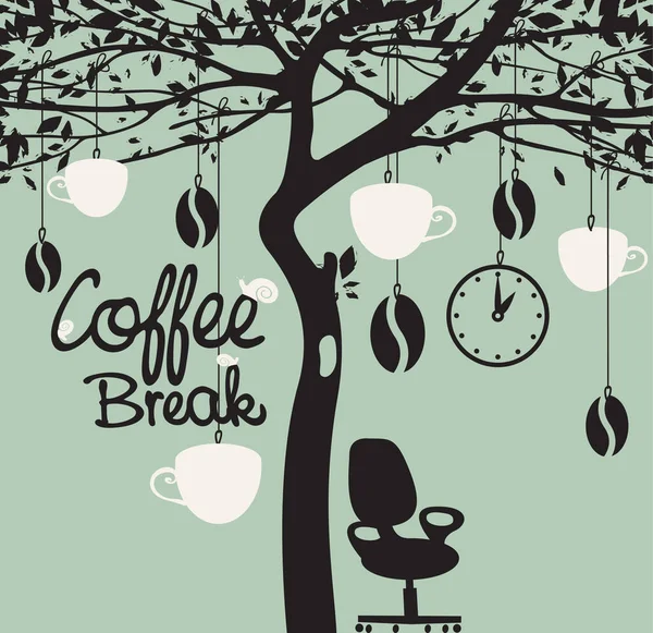 Banner Para Café Com Uma Imagem Uma Cadeira Rodas Escritório — Vetor de Stock