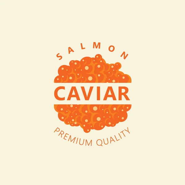 Banner Com Caviar Salmão Vermelho Inscrições Fundo Leve Estilo Retro — Vetor de Stock