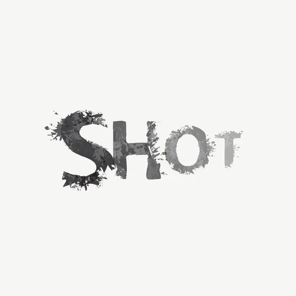 Shot Nápisy Grunge Stylu Vektorová Ilustrace Podobě Abstraktního Nápisu Skvrnami — Stockový vektor