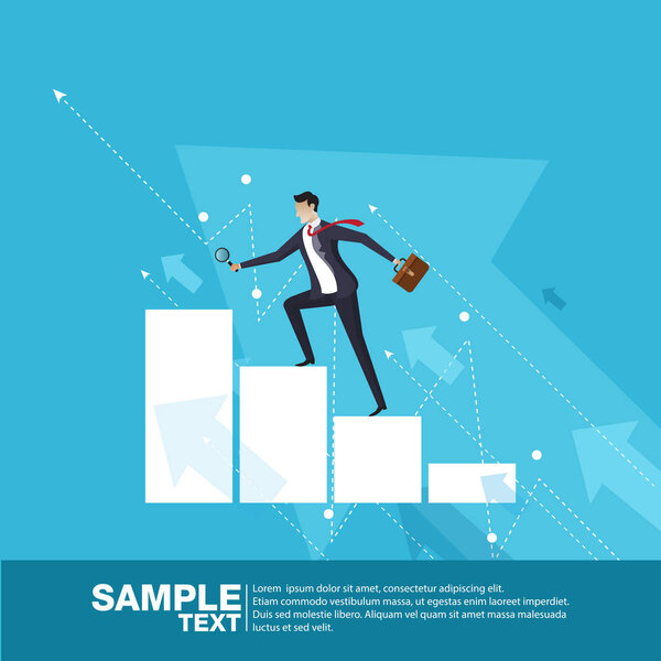 Future Business Leader Concept Finance Manager Business Man.Flat Isometric People Executive Manager Vector Investor Trader Business future vision Индивидуальный успех
