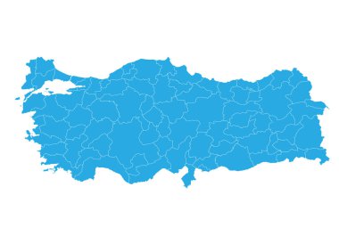 Türkiye Haritası. Yüksek detaylı vektör harita - Türkiye.