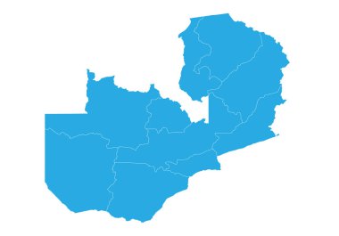 Zambiya Haritası. Yüksek detaylı vektör harita - Zambiya.