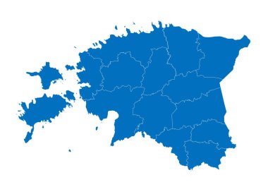 Map of estonia. High detailed vector map - estonia. clipart