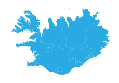 İzlanda Haritası. Yüksek detaylı vektör harita - İzlanda.