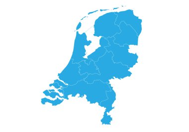 Hollanda Haritası. Yüksek Detaylı vektör harita - Hollanda.