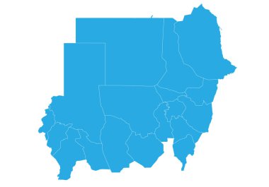 Sudan Haritası. Yüksek Detaylı vektör harita - sudan.