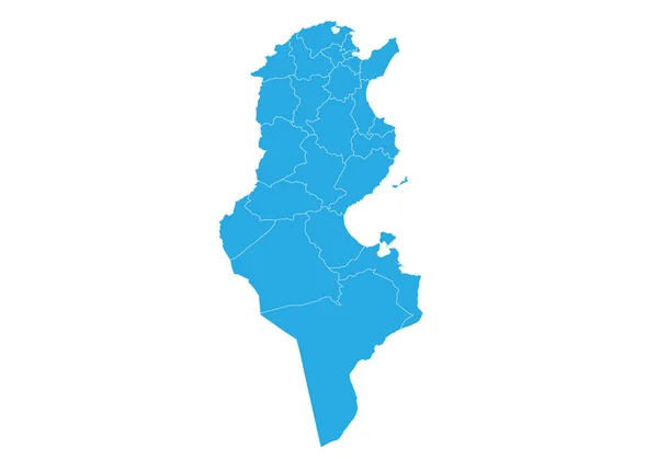 Χάρτης Τυνησίας Χάρτης Υψηλής Λεπτομερείς Διάνυσμα Τυνησία — Διανυσματικό Αρχείο