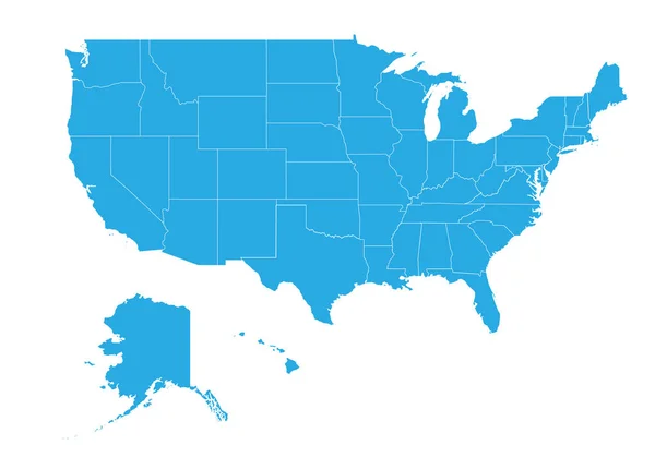 Mapa Dos Estados Unidos América Mapa Vetorial Detalhado Estados Unidos — Vetor de Stock