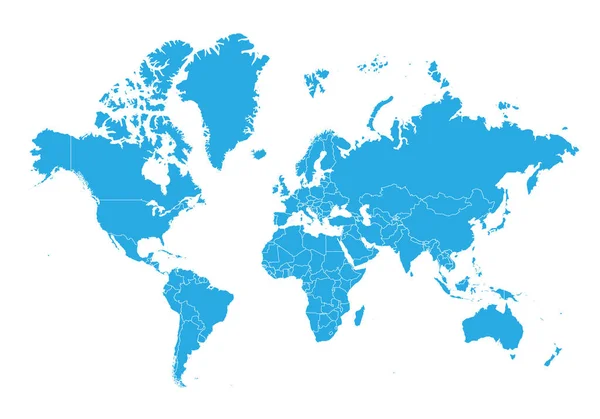 Mapa Světa Vysoce Detailní Vektor Mapy Svět — Stockový vektor