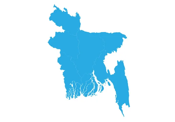Χάρτης Του Μπαγκλαντές Χάρτης Υψηλής Λεπτομερείς Διάνυσμα Μπαγκλαντές — Διανυσματικό Αρχείο