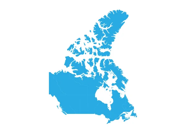 Mapa Canadá Mapa Vetorial Detalhado Alto Canadá — Vetor de Stock