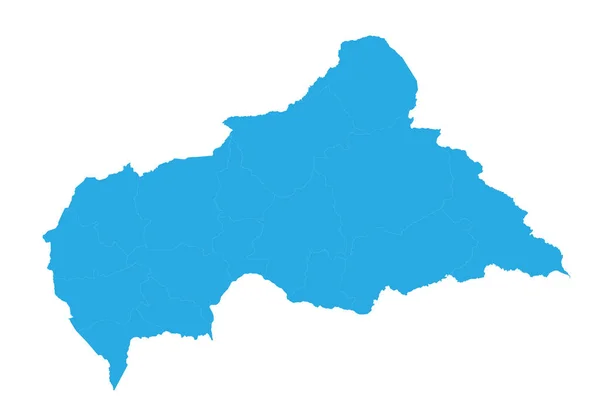 Mapa Středoafrické Republiky Vysoce Detailní Vektorová Mapa Středoafrická Republika — Stockový vektor