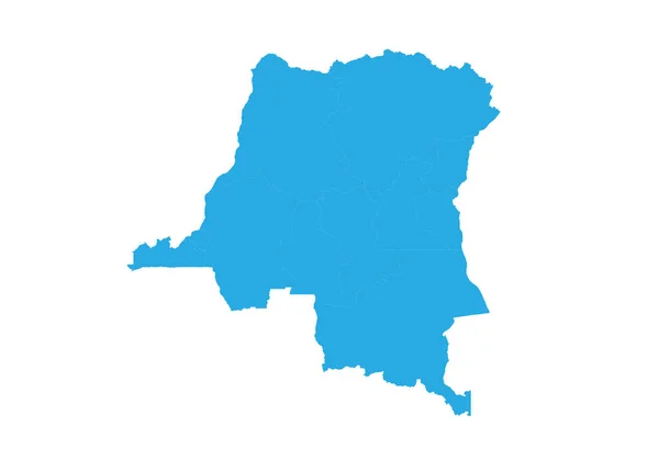 Карта Перереєстрованих Конго Високо Деталізована Векторна Карта Congo Reublic — стоковий вектор