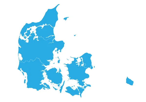 Peta Denmark Peta Vektor Terrinci Tinggi Denmark - Stok Vektor