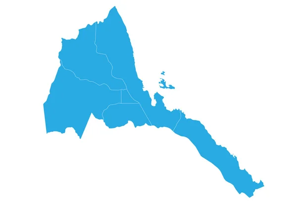 Peta Eritrea Peta Vektor Terrinci Tinggi Eritrea - Stok Vektor