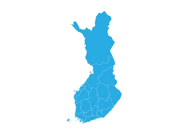Χάρτης Φινλανδίας Χάρτης Υψηλής Λεπτομερείς Διάνυσμα Φινλανδία — Διανυσματικό Αρχείο