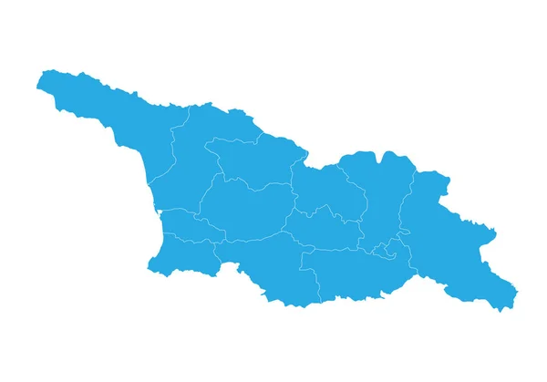 Mappa Della Georgia Ossezia Del Sud Alta Mappa Vettoriale Dettagliata — Vettoriale Stock