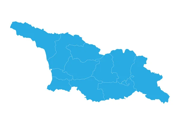 Χάρτης Της Γεωργίας Χάρτης Υψηλής Λεπτομερείς Διάνυσμα Γεωργια — Διανυσματικό Αρχείο
