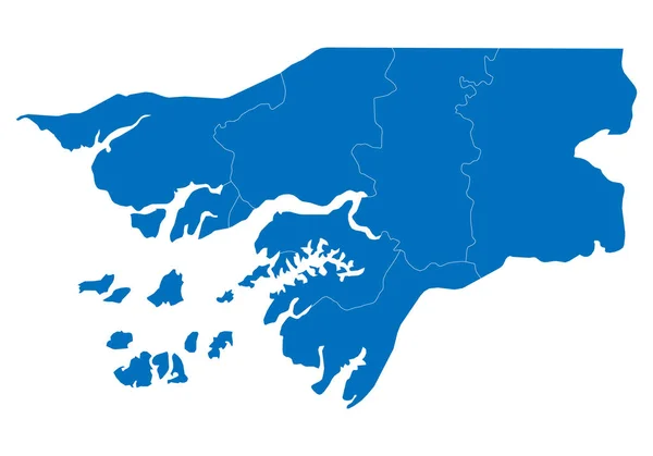 Gine Bissau Haritası Yüksek Detaylı Vektör Harita Gine Bissau — Stok Vektör