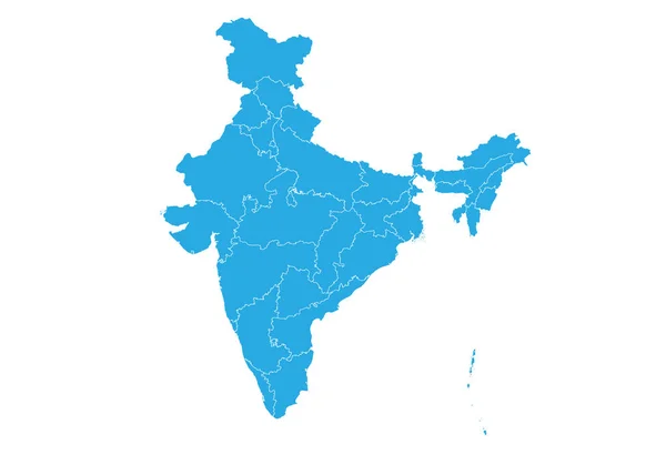 Hindistan Haritası Yüksek Detaylı Vektör Harita Hindistan — Stok Vektör