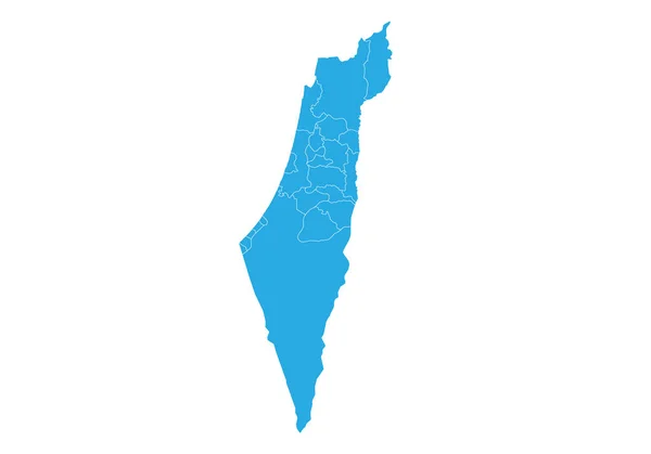 Peta Lsrael Palestina Peta Vektor Mendetail Tinggi Israel Palestina - Stok Vektor
