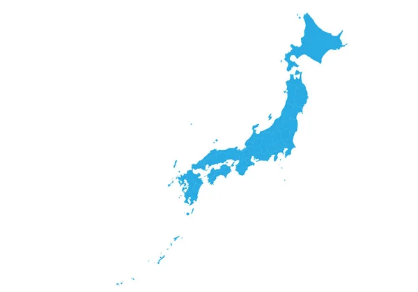 Mapa Japonska Vysoce Detailní Vektor Mapy Japonsko — Stockový vektor