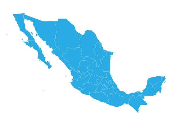 Karte Von Mexiko Hohe Detaillierte Vektorkarte Mexiko — Stockvektor