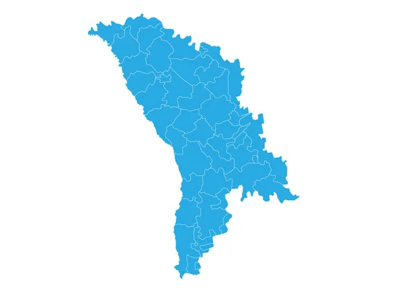 Χάρτης Της Μολδαβίας Χάρτης Υψηλής Λεπτομερείς Διάνυσμα Μολδαβία — Διανυσματικό Αρχείο