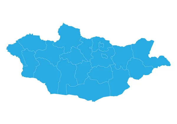 Mapa Mongólia Mapa Vetorial Detalhado Mongólia —  Vetores de Stock