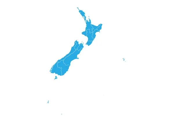 Uuden Seelannin Kartta Korkea Yksityiskohtainen Vektorikartta Uusi Seelanti — vektorikuva