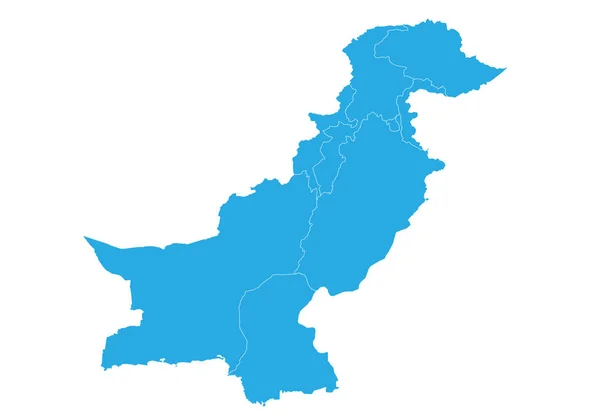Карта Пакистана Детальная Векторная Карта Пакистан — стоковый вектор