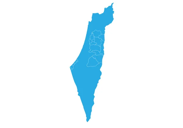 Kaart Van Palestina Hoog Gedetailleerde Vector Kaart Palestina — Stockvector