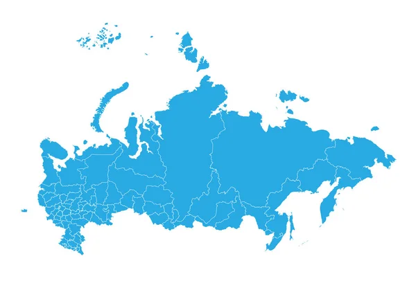 Mapa Rússia Mapa Vetorial Detalhado Alto Rússia — Vetor de Stock